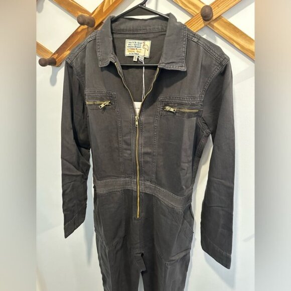 NWT - SANDRINE ROSE x FREE PEOPLE BLACK & GOLD JUMPSUIT- Size small - Picture 9 of 16